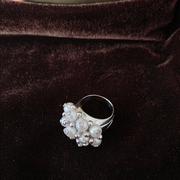 Real pearls ,with diamonds, white gold.!! - Picture 4 of 5